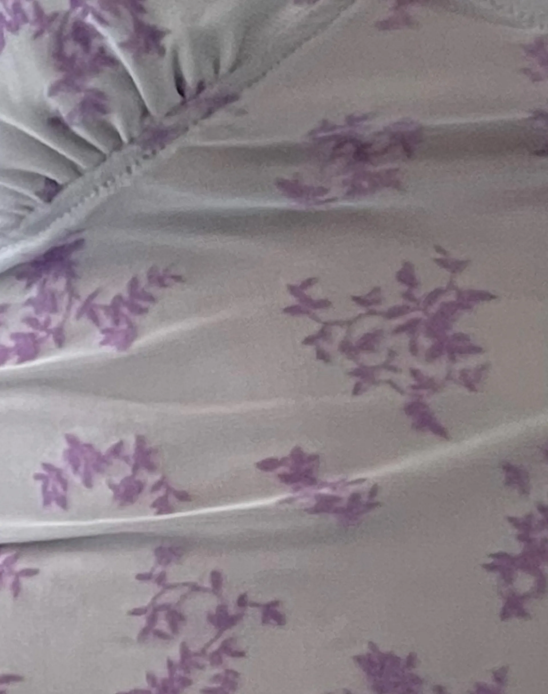 Motel Rocks Printed Tops-Lorenne Sweetheart Mesh Top in Purple Botanist Flock