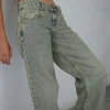Motel Rocks Jeans | Low Rise Pants-Low Rise Parallel Jeans in Sandy Blue Acid sandyblueacid