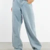 Motel Rocks Low Rise Pants-Low Rise Parallel Jeans in Extra Light Wash Blue