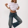 Motel Rocks Jeans | Parallel Jeans-Low Rise Parallel Jeans in Steel Blue steelblue