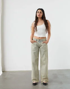 Motel Rocks Low Rise Pants | Jeans-Low Rise Parallel Jeans in Desert Sand Wash dessertsandwash
