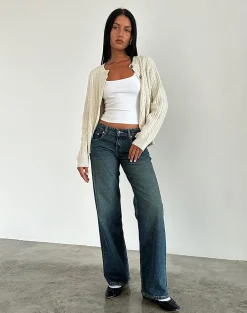 Motel Rocks Low Rise Pants | Jeans-Low Rise Parallel Jeans in Bright Blue brightblue