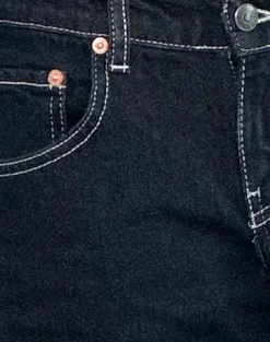 Motel Rocks Low Rise Pants | Jeans-Low Rise Parallel Jeans in Indigo with Contrast Stitch IndigowithContrastStitch