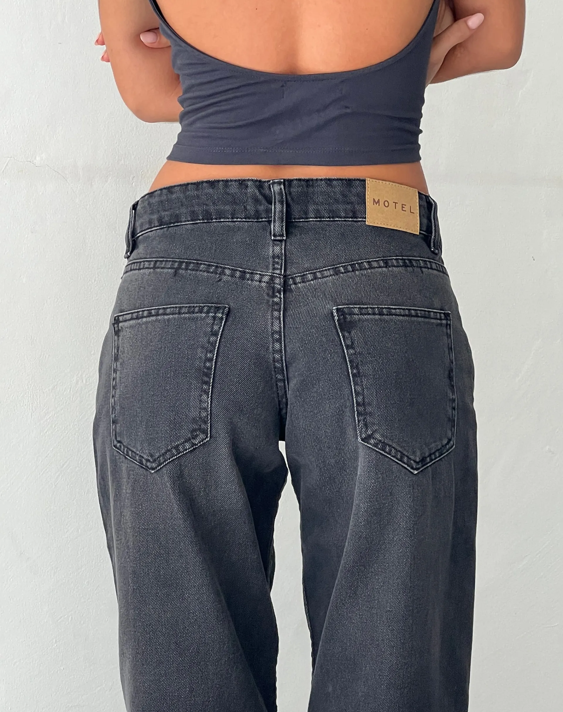 Motel Rocks Low Rise Pants | Jeans-Low Rise Parallel Jeans in Vintage Black VintageBlack