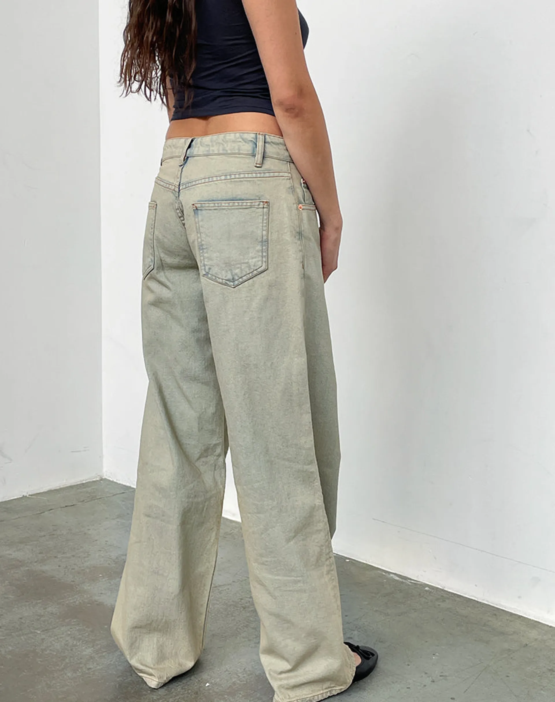 Motel Rocks Low Rise Pants | Jeans-Low Rise Roomy Jeans in Desert Sand Wash desertsandwash