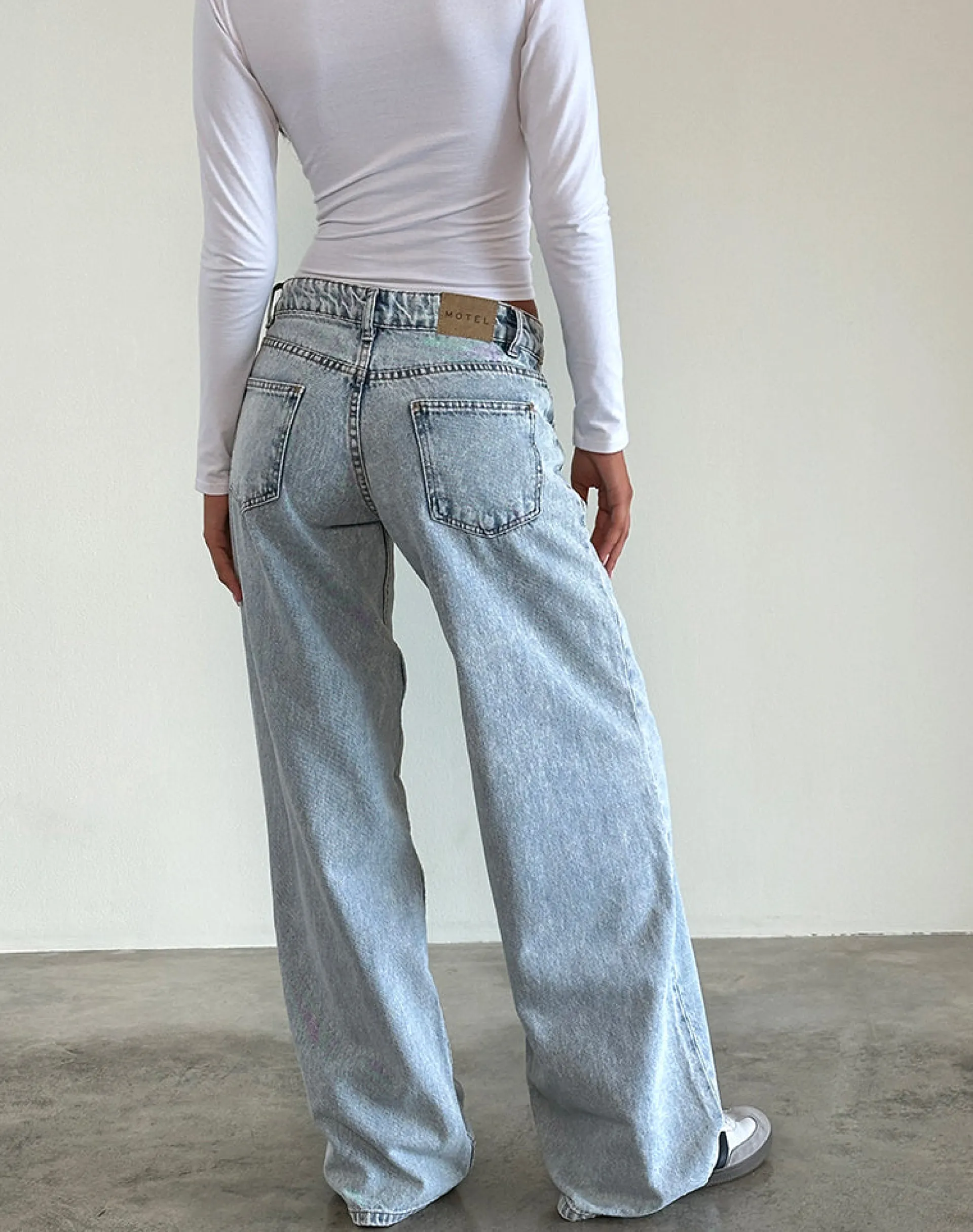 Motel Rocks Jeans | Roomy Jeans-Low Rise Roomy Jeans in 80's Light Wash Blue 80'sLightWashBlue