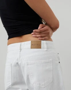 Motel Rocks Jeans | Roomy Jeans-Low Rise Roomy Jeans in True White truewhite