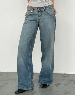 Motel Rocks Jeans | Roomy Jeans-Low Rise Roomy Jeans in Vintage Bleach VintageBleach