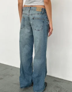 Motel Rocks Jeans | Roomy Jeans-Low Rise Roomy Jeans in Vintage Bleach VintageBleach