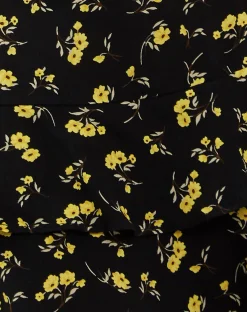 Motel Rocks Mini Skirts-Lowisa Frill Mini Skirt in Buttercup Black Yellow ButtercupBlackYellow