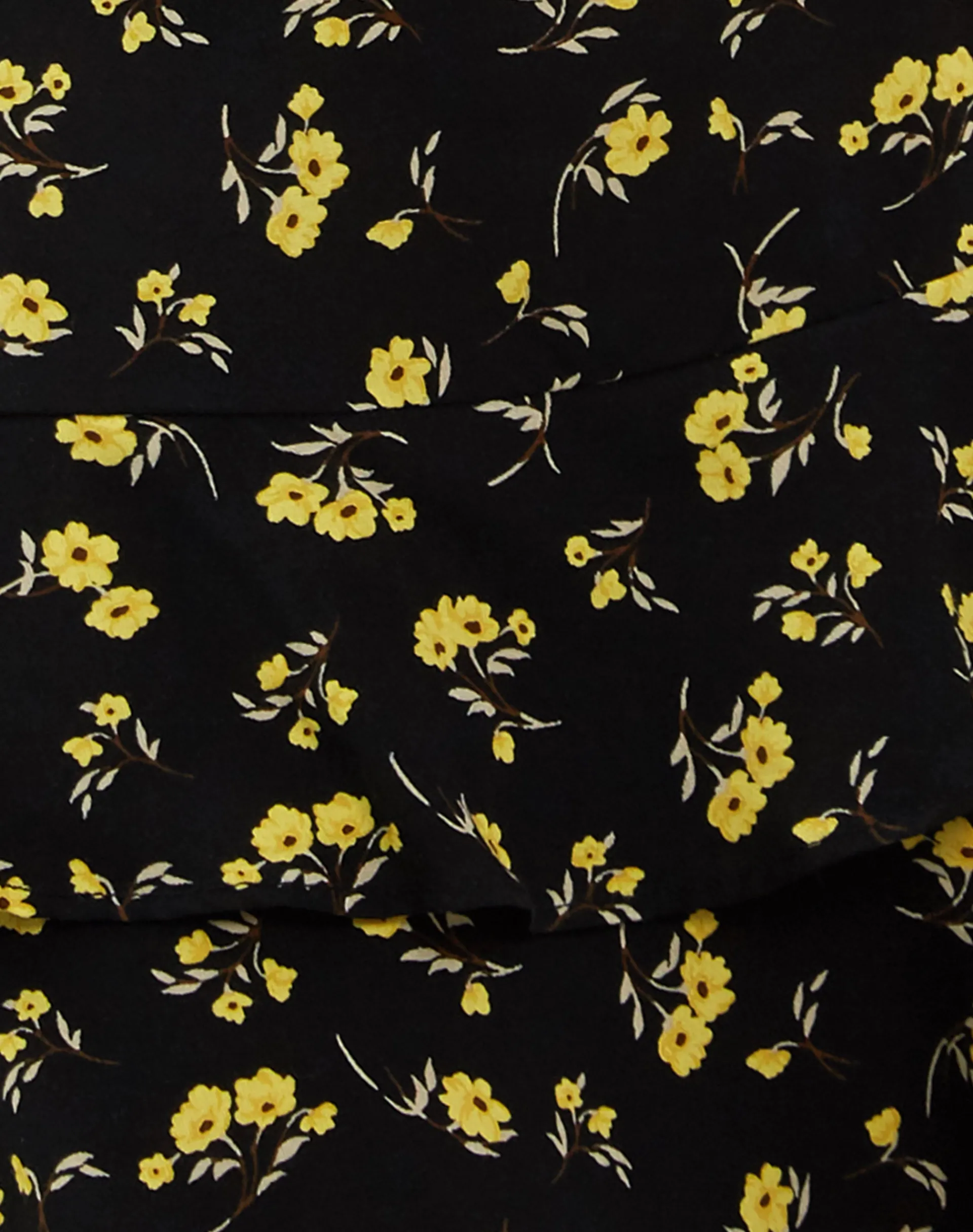 Motel Rocks Mini Skirts-Lowisa Frill Mini Skirt in Buttercup Black Yellow ButtercupBlackYellow