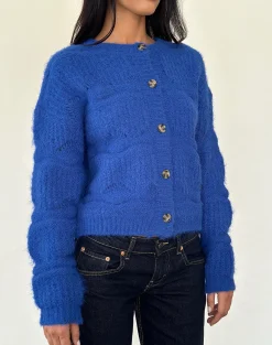 Motel Rocks Cardigans-Luciana Cardigan in Cobalt Blue CobaltBlue