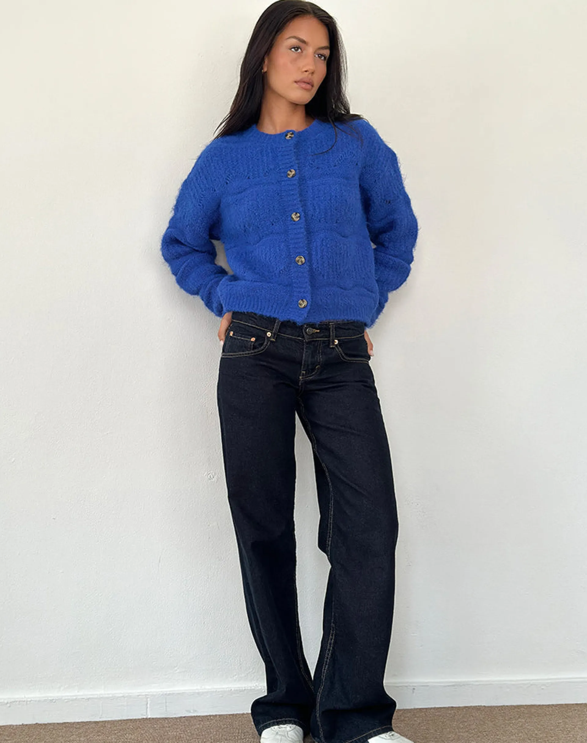 Motel Rocks Cardigans-Luciana Cardigan in Cobalt Blue CobaltBlue
