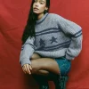 Motel Rocks Jumpers-Lulees Jumper in Star Stripe Grey StarStripeGrey