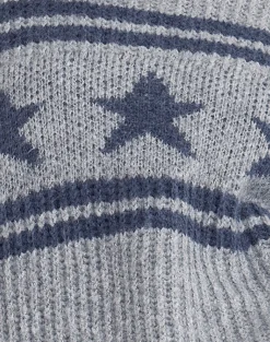 Motel Rocks Jumpers-Lulees Jumper in Star Stripe Grey StarStripeGrey