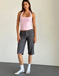 Motel Rocks Halterneck Tops | Going Out Tops-Maggha Halterneck Top in Crinkle Pink crinklepink