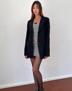 Motel Rocks Basics-Malana Slim Fit Blazer in Tailoring Black