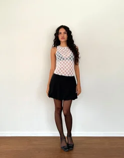 Motel Rocks Vest Tops-Maloe Lace Patterned Tank Top in White