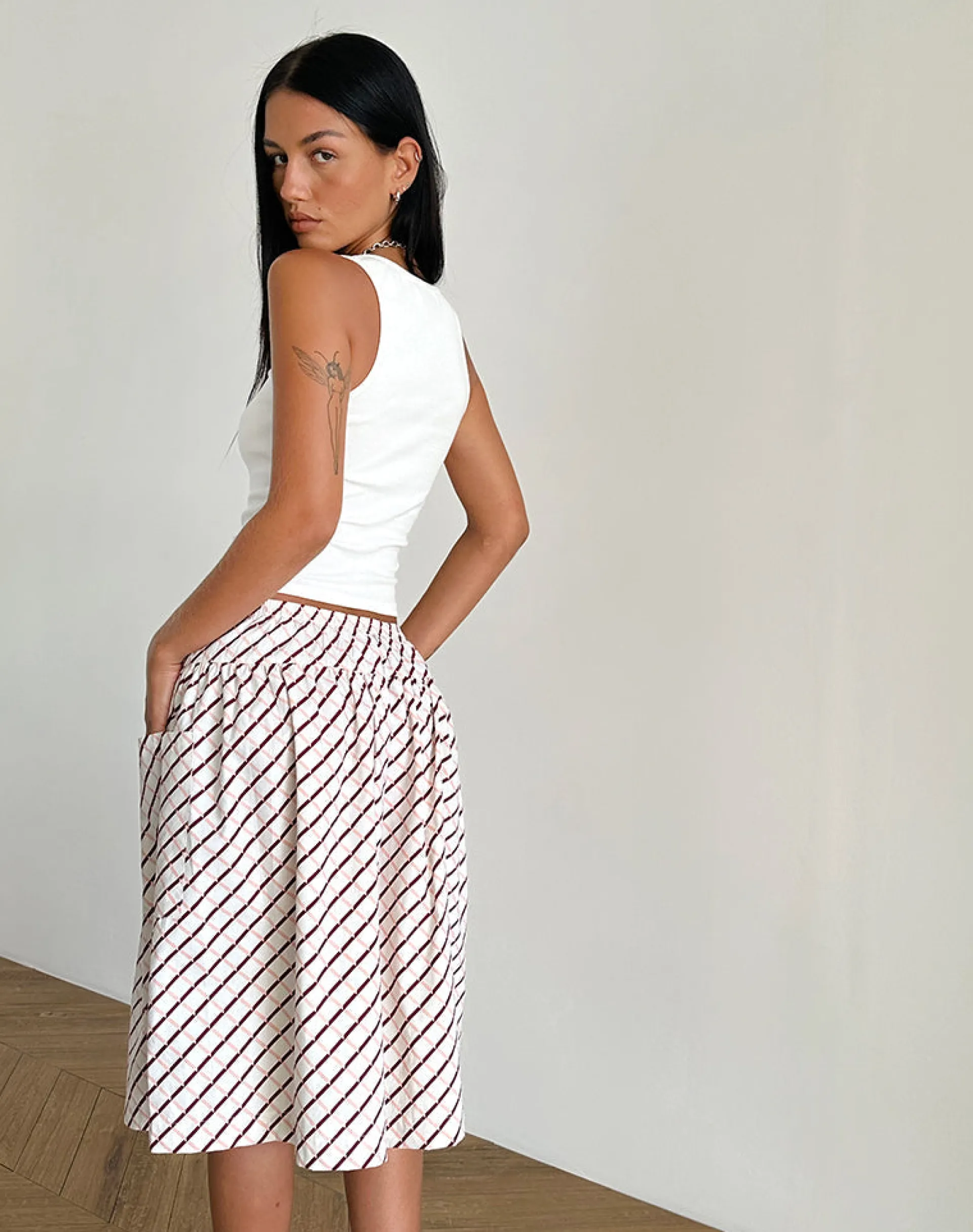 Motel Rocks Printed Skirts | Midi Skirts-Manasi Midi Skirt in Geometric Tile