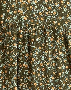 Motel Rocks Printed Dresses | Mini Dresses-Marate Puff Sleeve Mini Dress in Grunge Floral Khaki GrungeFloralKhaki