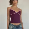 Motel Rocks Strappy Tops-Marjorie Strappy Top in Smooth Slinky Berry