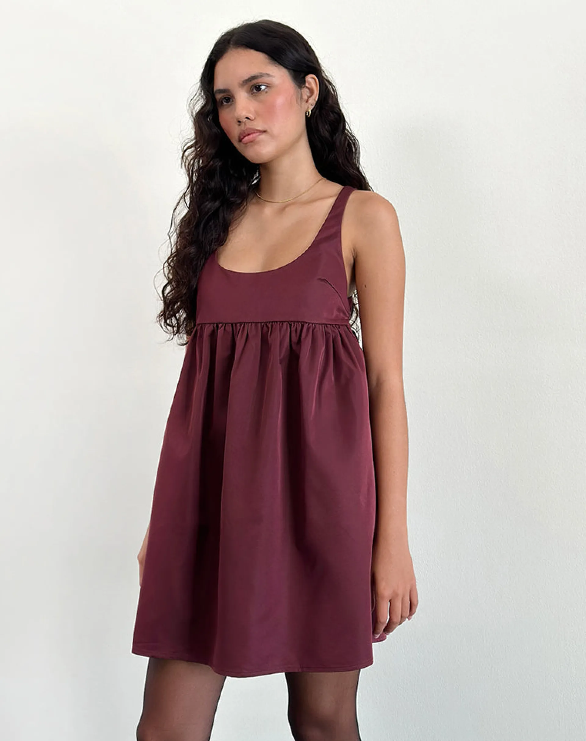 Motel Rocks Mini Dresses-Marona Dress in Dark Berry