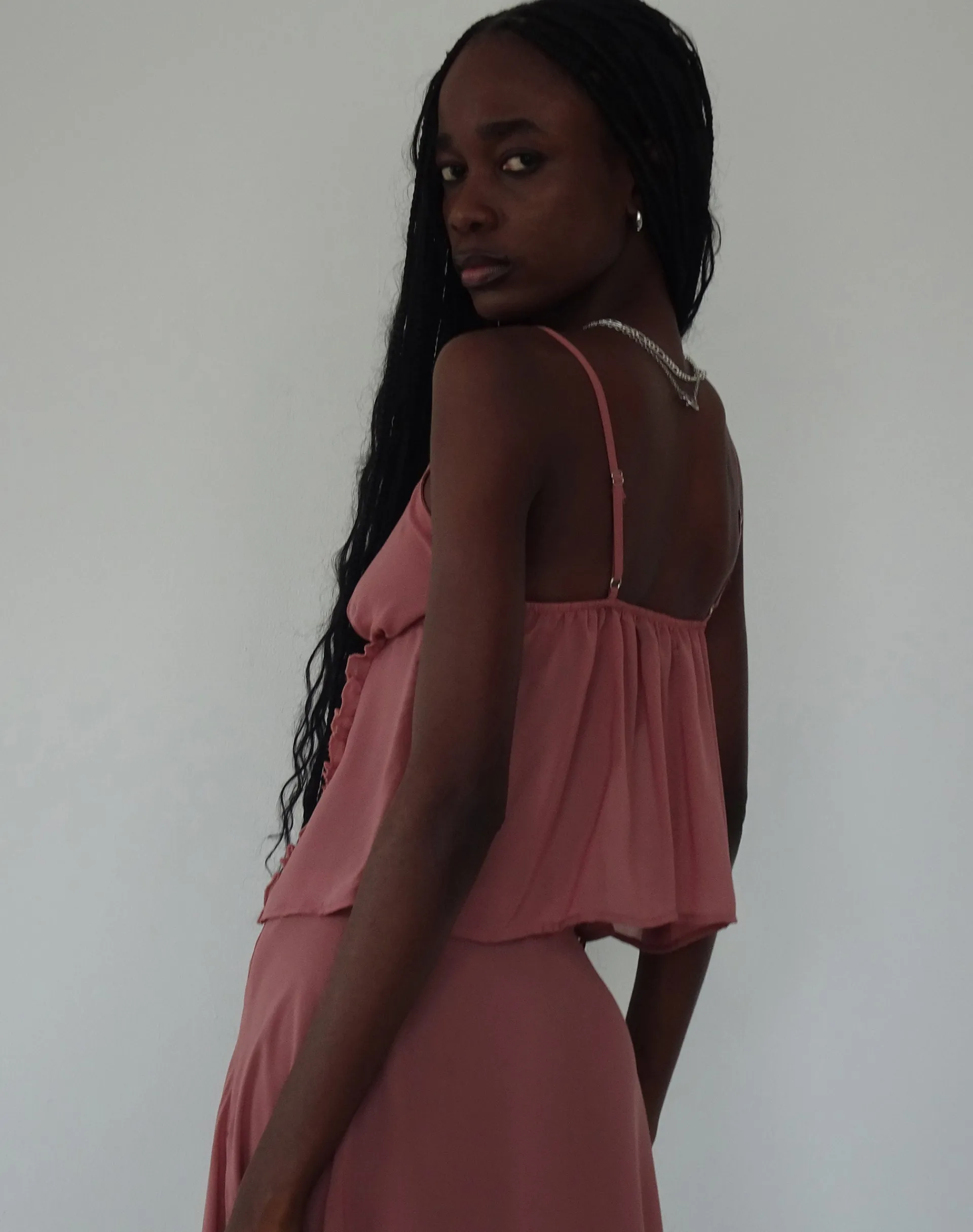 Motel Rocks Strappy Tops-Melly Chiffon Cami Top in Dessert Sand