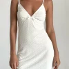 Motel Rocks Day Dresses | Party Dresses-Mevila Cami Mini Dress in Ivory Polka Flock