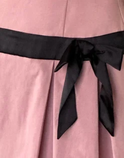 Motel Rocks Day Dresses | Mini Dresses-Michelia Mini Dress in Pink with Black Bow PinkwithBlackBow