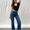 Motel Rocks Jeans | Low Rise Pants-Mid Rise Awkward Parallel Jeans in Mid Blue Used MidBlueUsed