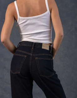 Motel Rocks Low Rise Pants | Jeans-Mid Rise Awkward Parallel Jeans in Indigo