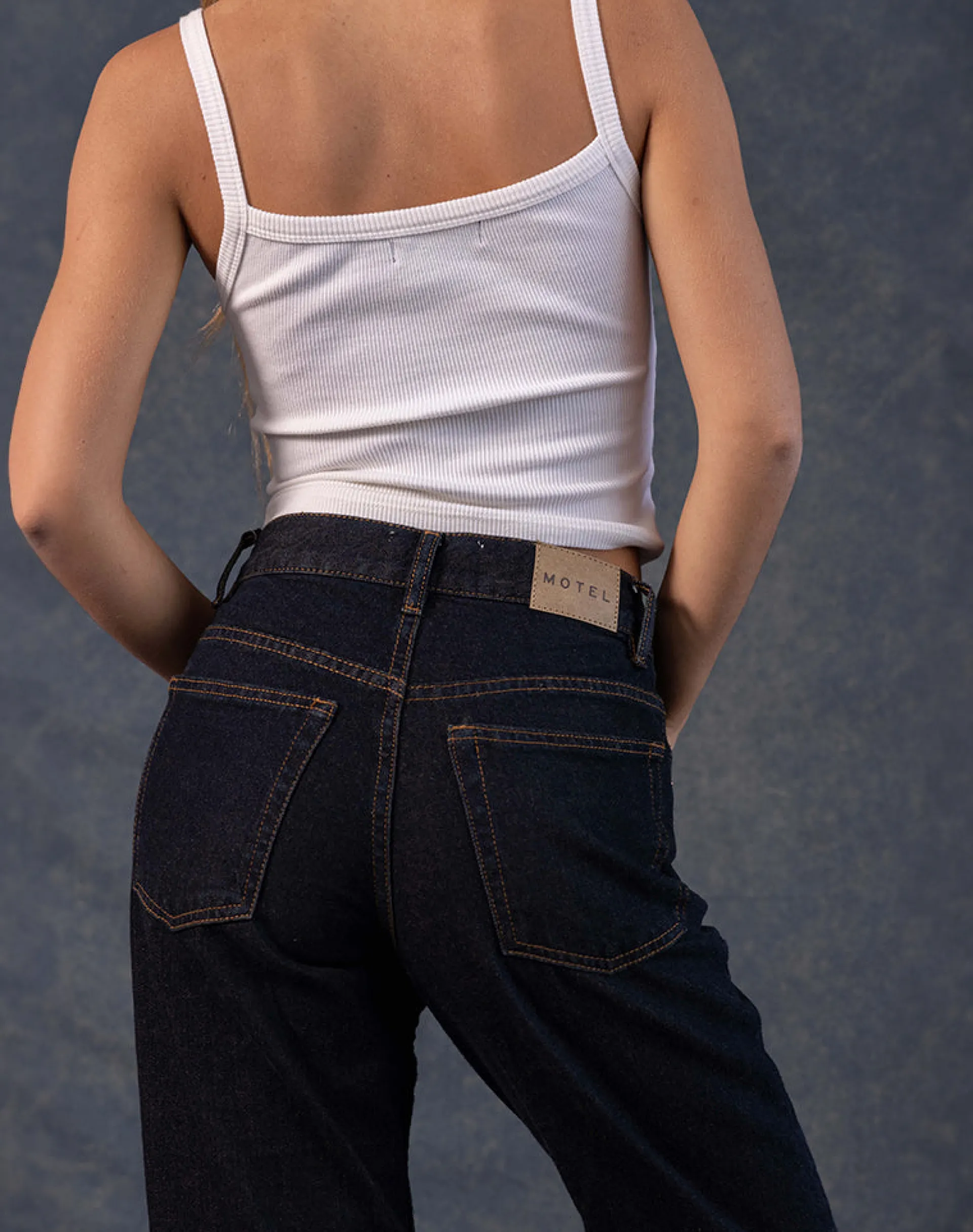 Motel Rocks Low Rise Pants | Jeans-Mid Rise Awkward Parallel Jeans in Indigo