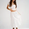 Motel Rocks Maxi Skirts | Midi Skirts-Midaxi Skirt in White