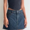 Motel Rocks A Line Skirts | Denim Skirts-Mini A-Line Skirt in Denim Indigo DenimIndigo