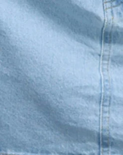 Motel Rocks A Line Skirts | Denim Skirts-Mini A-Line Skirt in Denim Blue Bleach DenimBlueBleach