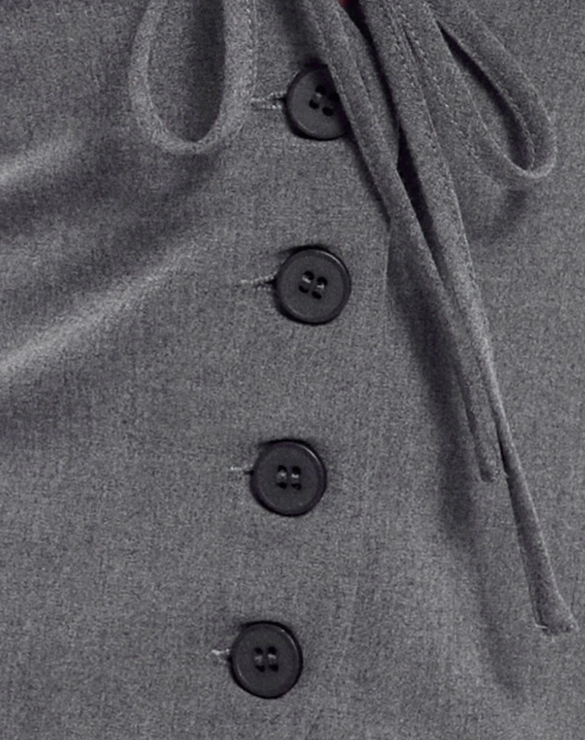 Motel Rocks Tailoring-Miyuki Tie Front Halterneck Top in Charcoal Grey