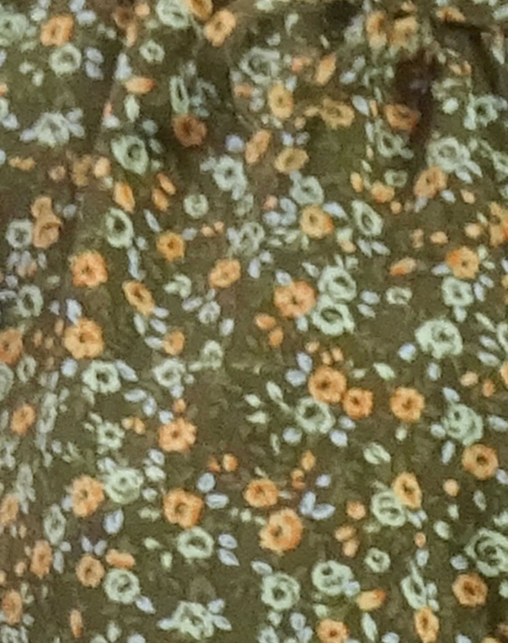 Motel Rocks Printed Tops | Long Sleeve Tops-Modeta Tie Top in Grunge Floral Khaki