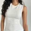 Motel Rocks Basic Tops-Mohala Top in Crinkle Ivory crinkleivory