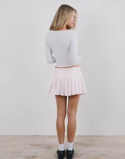 Motel Rocks Pleated Skirts | Mini Skirts-Monana Wrap Micro Skirt in Light Pink LightPink