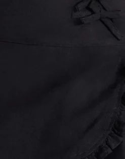 Motel Rocks A Line Skirts | Pleated Skirts-Monana Wrap Micro Skirt in Plain Black PlainBlack