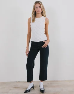 Motel Rocks Vest Tops-Monelo Vest Top in Textured Mesh White TextureMeshWhite