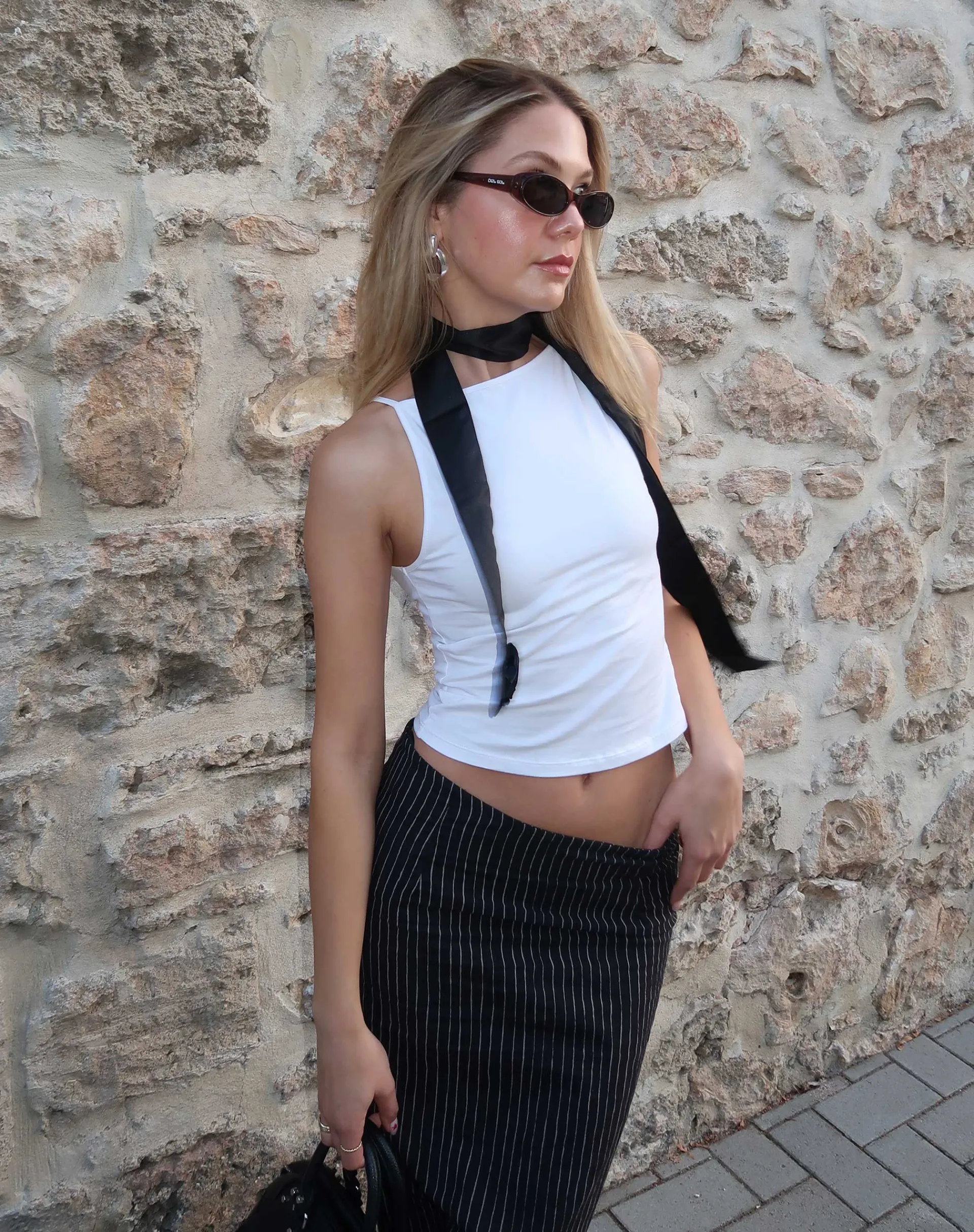 Motel Rocks Basics | Basic Tops-MOTEL X JACQUIE Dudley Vest in White