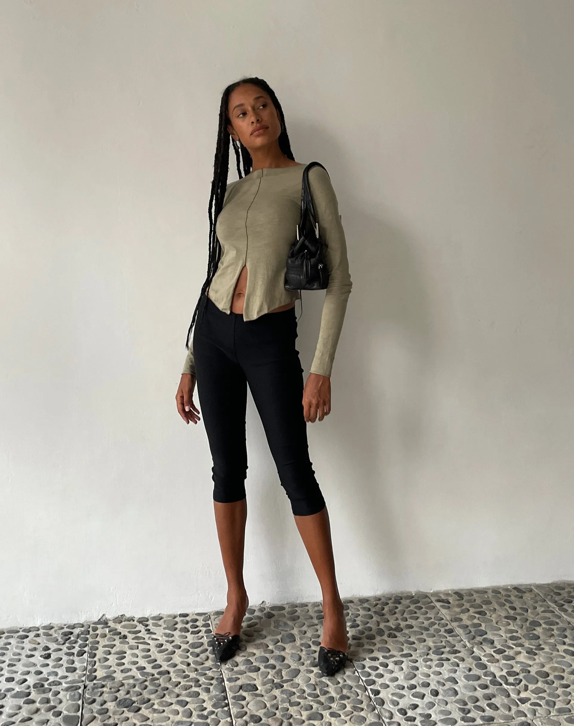 Motel Rocks Long Sleeve Tops-MOTEL X JACQUIE Fenrin Long Sleeve Butterfly Jersey Top in London Fog LondonFog