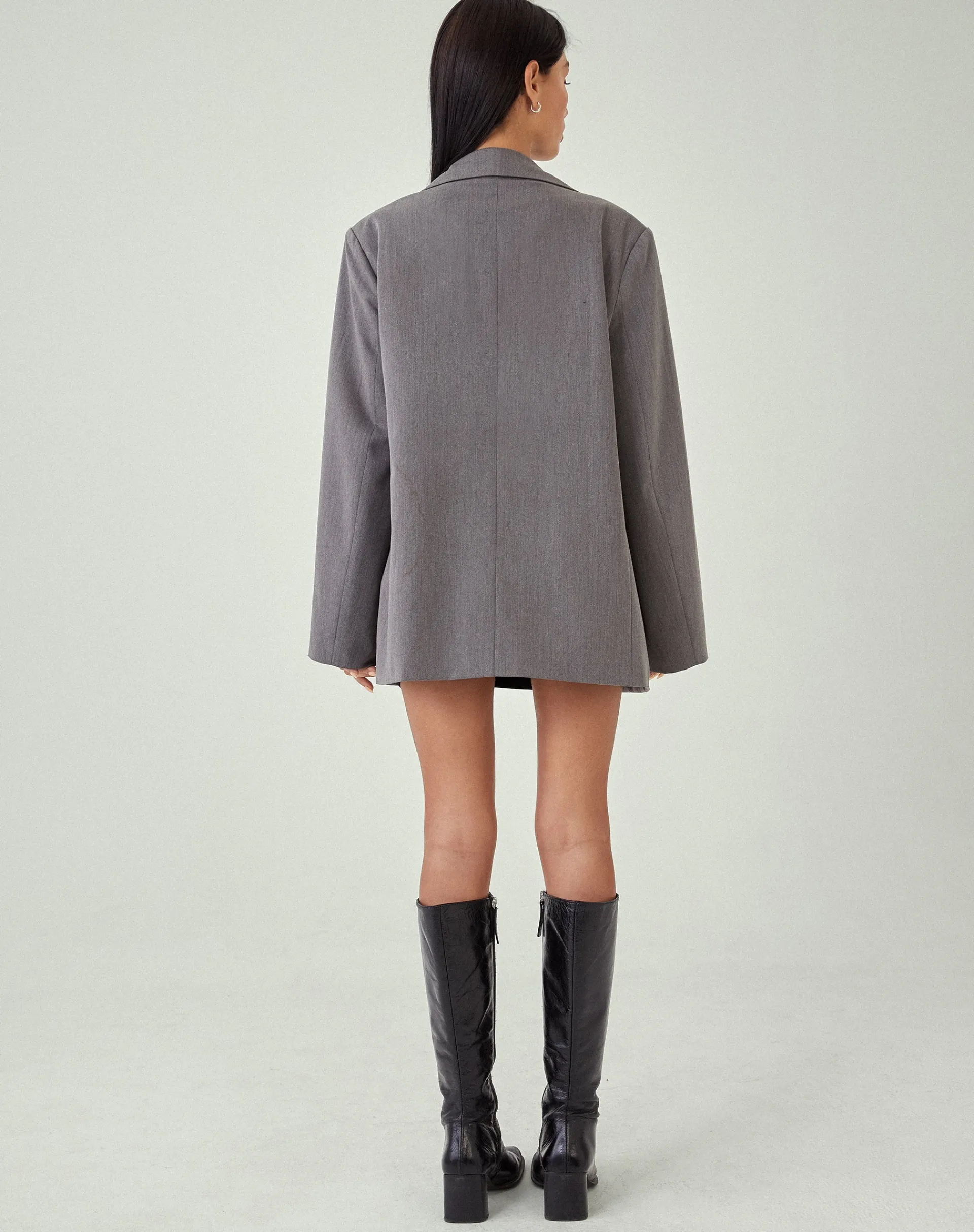 Motel Rocks Co-Ords | Jackets-MOTEL X JACQUIE Maiwa Blazer in Tailoring Charcoal TailoringCharcoal