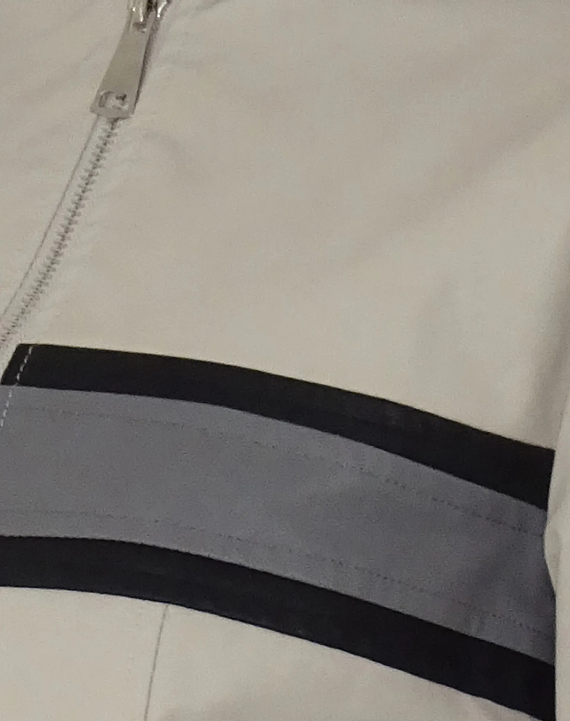 Motel Rocks Pu Jackets-MOTEL X JACQUIE Oliver Zip Up Jacket in Grey PU with Dark Grey Stripe PUSilverandGrey