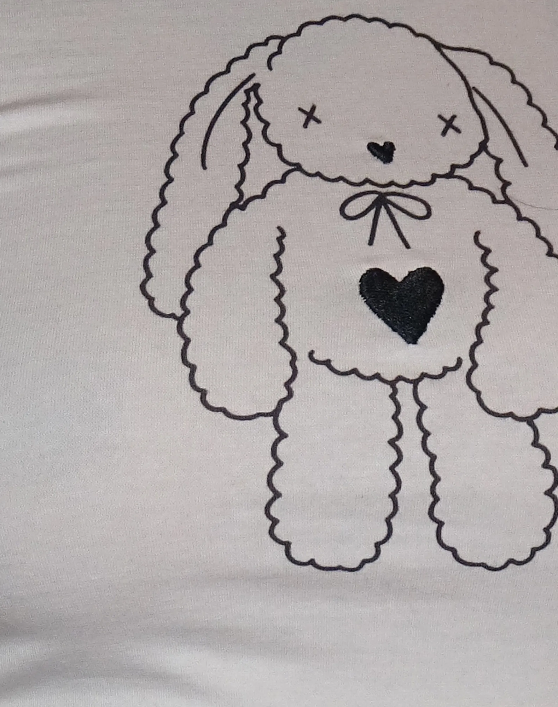 Motel Rocks Printed Tops-MOTEL X Toni Agost Tattoo Izzy Tee in White with Heart Bunny Motif WhitewithHeartBunnyMotif
