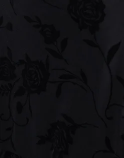 Motel Rocks Day Dresses | Bodycon Dresses-Motya Halterneck Mini Dress in Floral Rose Flocked Black