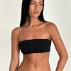 Motel Rocks Basic Tops | Crop Tops-Nabel Micro Tube Top in Black