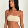 Motel Rocks Basic Tops-Nabel Micro Tube Top in Coconut Milk CoconutMilk
