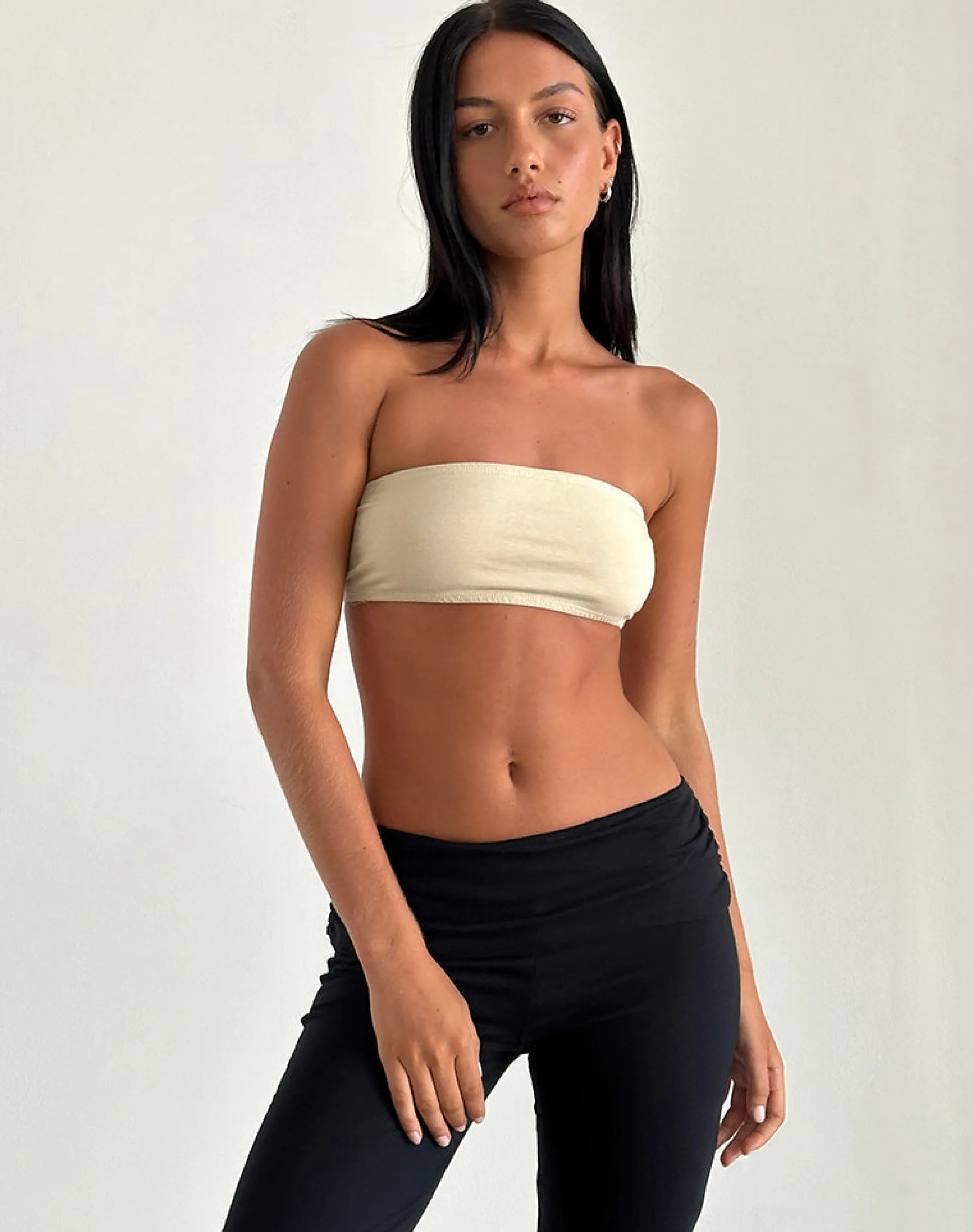 Motel Rocks Basic Tops-Nabel Micro Tube Top in Coconut Milk CoconutMilk
